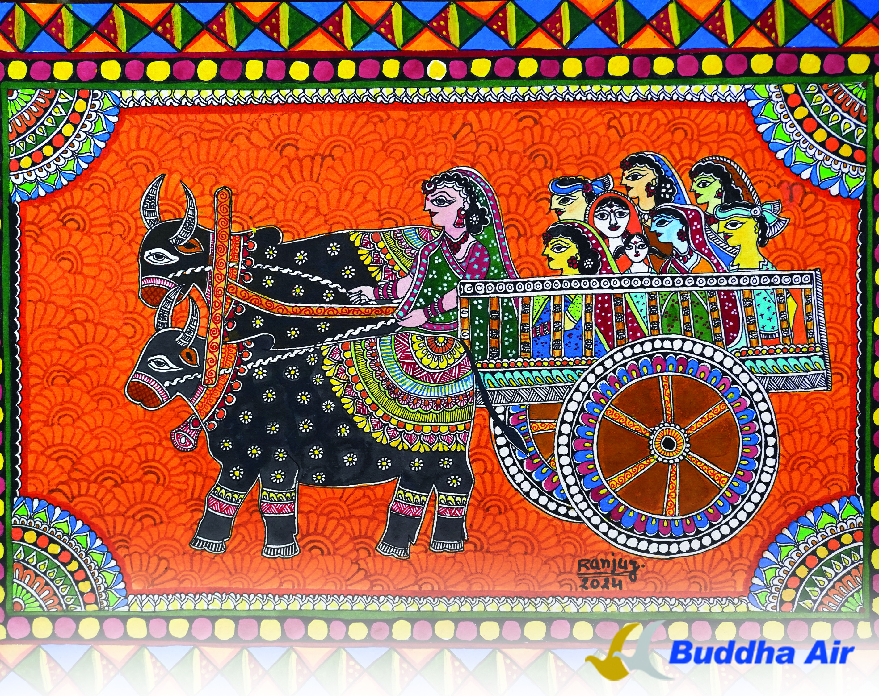 Art of Mithila - Woman in Driving Seat